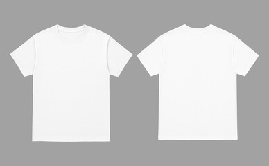 White T Shirt Front and Back black Mockup with grey background