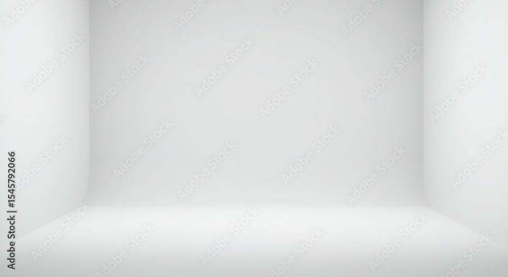 Poster empty white studio with a smooth gradient backdrop and a clean, modern design