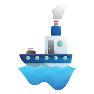 Cartoon sea ship illustration on white background.
