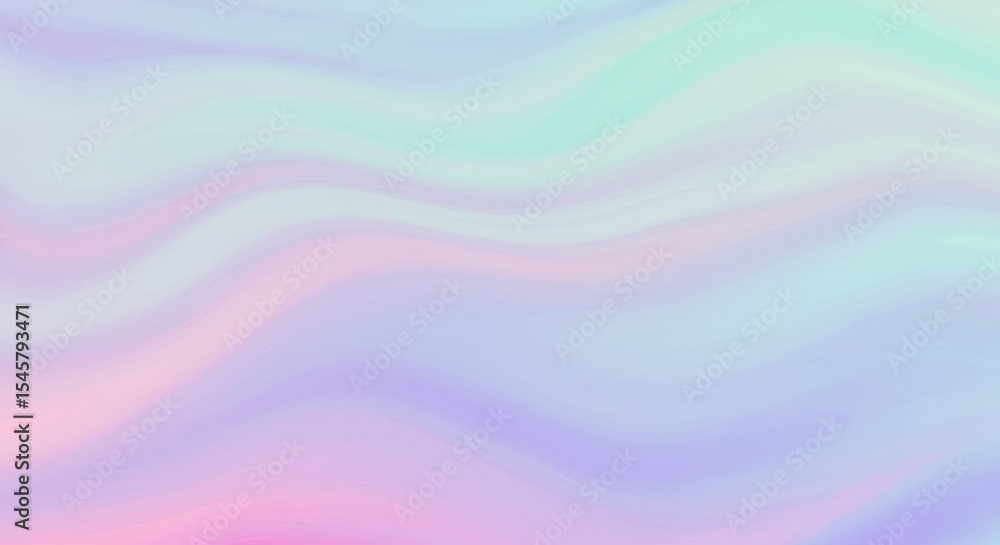 Poster abstract pastel color waves on white background with soft flowing texture