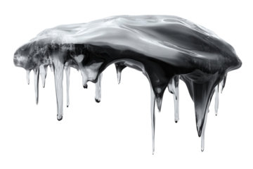 Dripping liquid smoke frozen in an abstract form creating a striking visual contrast against a light backdrop
