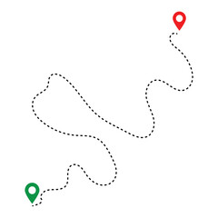 Map and location symbols. Geolocation map distance path. Location icon. Location pin place marker. Pinpoint, map search, route, navigator vector illustration in eps 10.