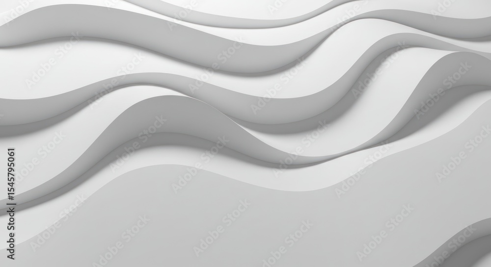 Aufkleber abstract white curved wave pattern on smooth surface for modern design and backgrounds
