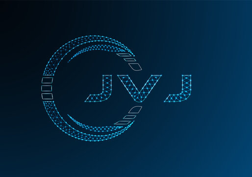 JVJ low poly letter logo vector design. JVJ lower poly logo design. Low poly logo.