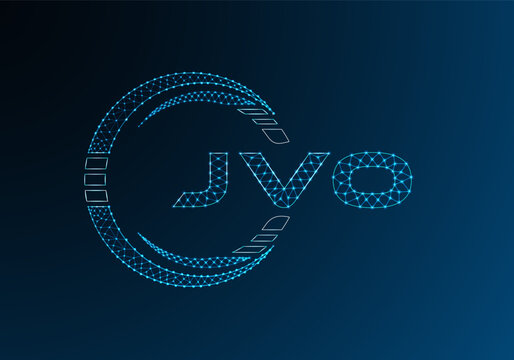 JVO low poly letter logo vector design. JVO lower poly logo design. Low poly logo.