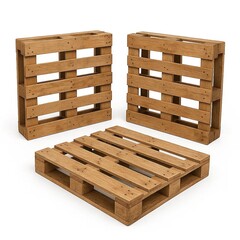 Set of wooden pallets used for storage and transportation.