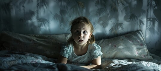 3 years old girl frighten of noise and nightmare bed monster