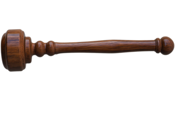 Gavel representing justice isolated on white background for court, legal discussions, or authority-related themes in public and private sectors