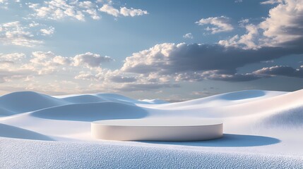 White desert booth e-commerce poster background