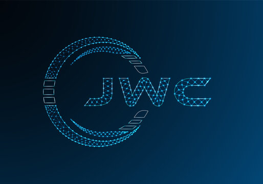 JWC low poly letter logo vector design. JWC lower poly logo design. Low poly logo.