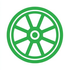 Obraz premium Green Eight Spoke Wheel Graphic Illustration