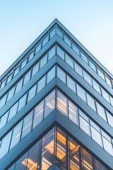 Obraz premium Modern glass office building corner architecture