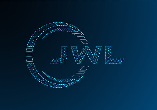 JWL low poly letter logo vector design. JWL lower poly logo design. Low poly logo.