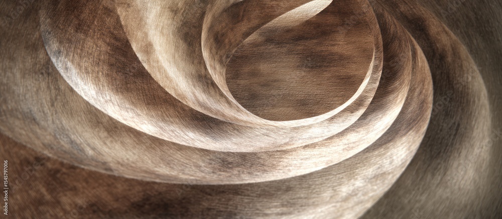 Poster an abstract swirling pattern with brown and tan colors creating a vortex like appearance design art