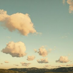 Pastel cloudscape at sunset