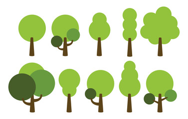 Fototapeta premium Collection of trees. tree set isolated on white background. vector illustration 