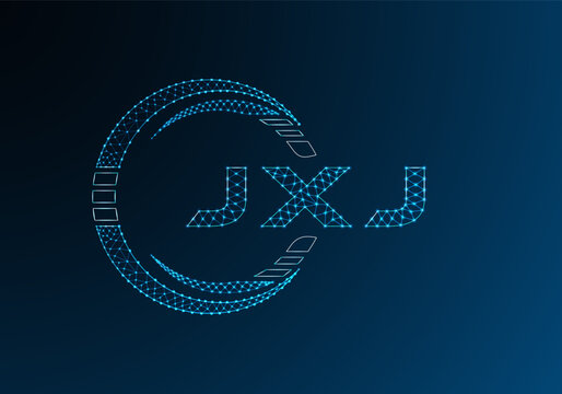 JXJ low poly letter logo vector design. JXJ lower poly logo design. Low poly logo.
