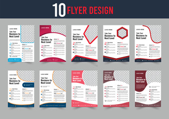 Ten modern flyer designs template for promoting business growth and success