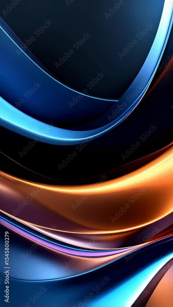 Poster abstract background with blue, gold, and purple flowing shapes creating a dynamic and modern design 