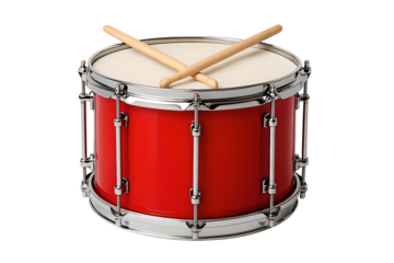 drum with sticks isolated on transparent
