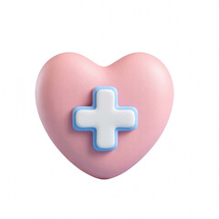 Obraz premium Heart with Medical Cross Symbol Representing Healthcare and Wellness