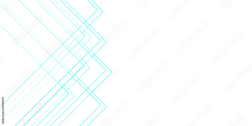 Aufkleber Abstract minimalistic background with overlapping cyan lines forming geometric diamond and square shapes. Light, modern, and clean, with a futuristic aesthetic. Ideal for tech-themed graphics, UI desi