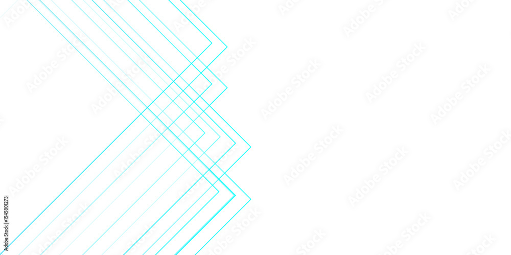 Aufkleber Abstract minimalistic background with overlapping cyan lines forming geometric diamond and square shapes. Light, modern, and clean, with a futuristic aesthetic. Ideal for tech-themed graphics, UI desi