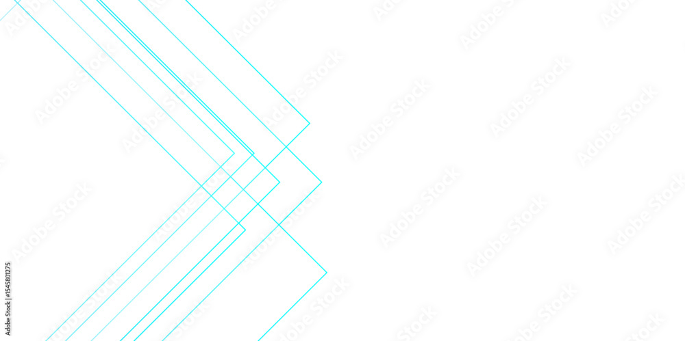 Aufkleber Abstract minimalistic background with overlapping cyan lines forming geometric diamond and square shapes. Light, modern, and clean, with a futuristic aesthetic. Ideal for tech-themed graphics, UI desi