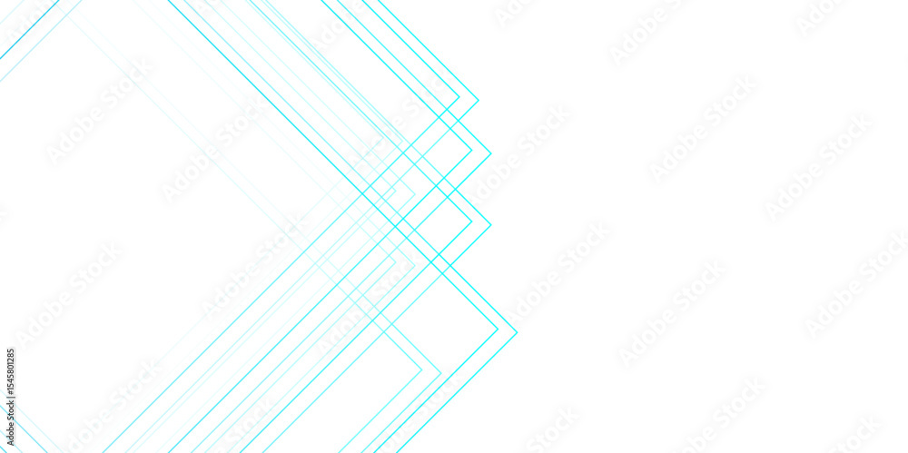 Poster Abstract minimalistic background with overlapping cyan lines forming geometric diamond and square shapes. Light, modern, and clean, with a futuristic aesthetic. Ideal for tech-themed graphics, UI desi
