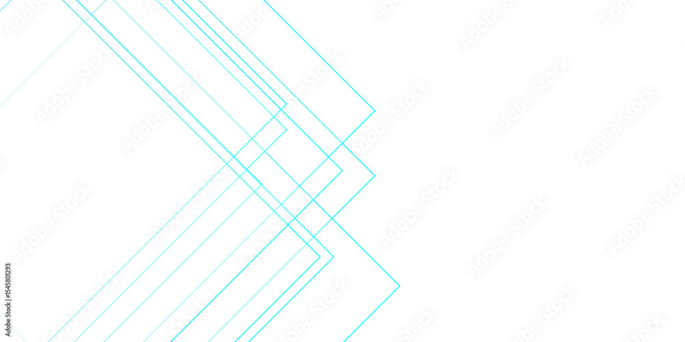 Aufkleber Abstract minimalistic background with overlapping cyan lines forming geometric diamond and square shapes. Light, modern, and clean, with a futuristic aesthetic. Ideal for tech-themed graphics, UI desi