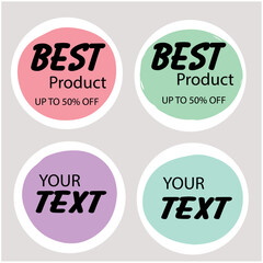 set of sale stickers