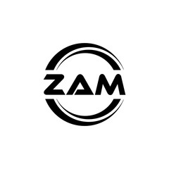 ZAM letter logo design with white background in illustrator, vector logo modern alphabet font overlap style. calligraphy designs for logo, Poster, Invitation, etc.