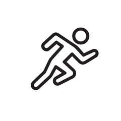Minimalist Line Art Running Person Icon – Simple Outline Athlete Illustration