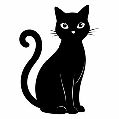 Cute Black Cat Illustration