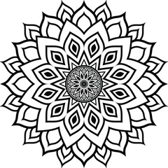Beautiful floral pattern mandala art isolated on a white background, decoration element for meditation poster, yoga, banner, henna, invitation, cover page, design element mandala art, vector art