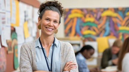 A mental health professional engages participants in a workshop dedicated to emotional wellness at a community center. The setting is vibrant and inviting, fostering open discussions