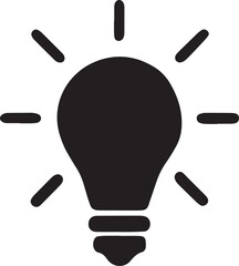 A black and white lightbulb icon symbolizing creativity and innovative ideas in business. Perfect for startup and brainstorming designs