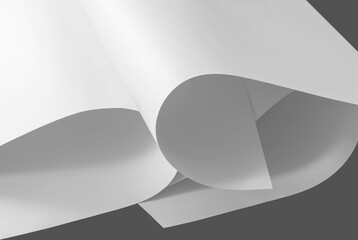  Sheets of white paper in black and white. Background for design work.
