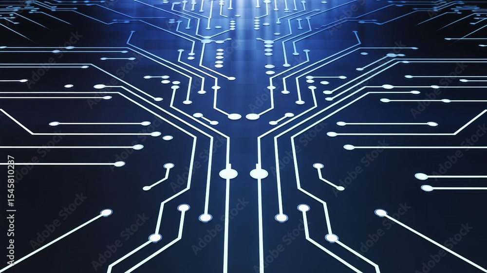 Aufkleber circuit board technology design with futuristic artificial intelligence pattern