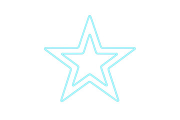 Obraz premium Luminous neon double star shining against transparent backdrop, adding dynamic visual energy for contemporary graphic design compositions