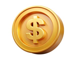 3d render of a golden coin with dollar sign