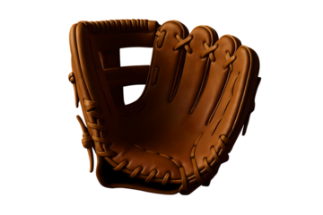 leather baseball glove isolated on transparent