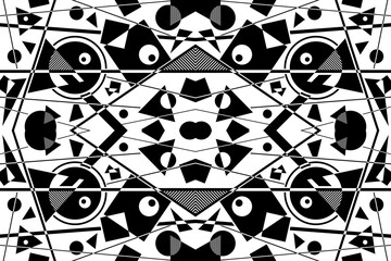 Abstract black and white simple composition. Geometric design background.