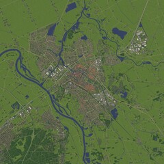 3D illustration of city and urban in Zwolle Netherlands