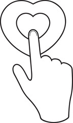 Representing a like or favorite action vector illustration icon, Vector illustration silhouette and line art icon of representing a like or favorite action