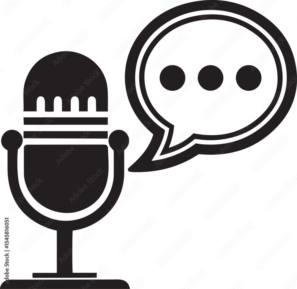 Poster modern vector icon art of representing voice commands, representing voice commands vector graphics, 