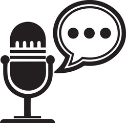 Modern vector icon art of representing voice commands, representing voice commands vector graphics, line art and silhouette design