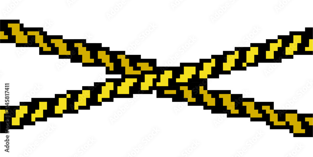Aufkleber pixel security line vector, designed in a retro, 8-bit style. perfect for digital barriers, access c