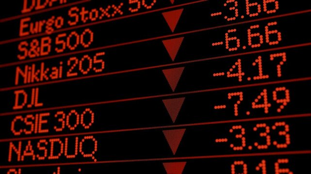 Stock arrow broker index crisis currency depression display down economic exchange finance global invest loss money price profit recession market revised edition.