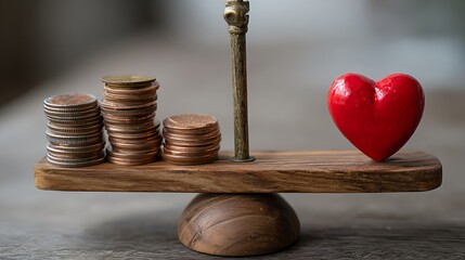 Balancing money and love concept financial decisions and emotional health